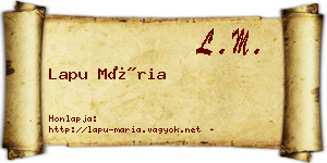 Lapu Mária névjegykártya