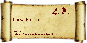 Lapu Mária névjegykártya